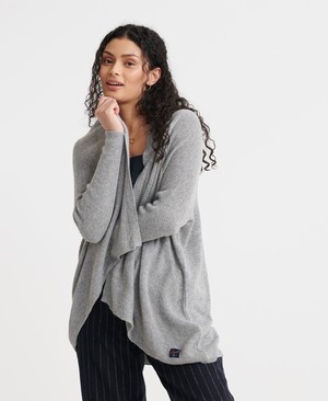 Superdry Azealia Drape Cardigan Női Kötöttáru Szürke | UYKNR1462